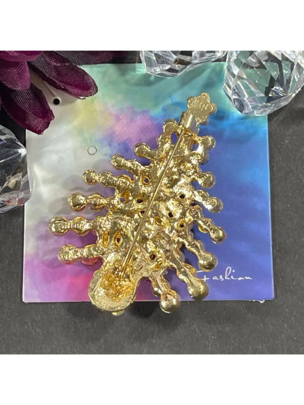 Christmas Tree Lapel Pin Rhinestone Sparkle Badge Brooch Accessories Jewelry Pin
